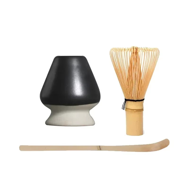 3 in 1 Matcha Set Bamboo Whisk Teaspoon Ceramic Bowl Tranditional Tea Sets Home Tea-Making Tools Accessories Birthday Gifts