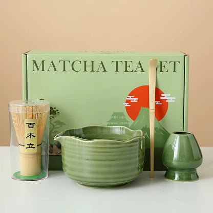 Matcha Whisk Set, 8Pcs Floral Ceramic Matcha Set Matcha Thoughtful Matcha Whisk Gift for Matcha Lover