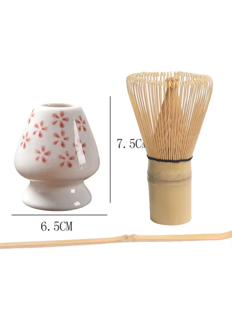 3 in 1 Matcha Set Bamboo Whisk Teaspoon Ceramic Bowl Tranditional Tea Sets Home Tea-Making Tools Accessories Birthday Gifts