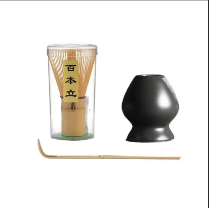 3 in 1 Matcha Set Bamboo Whisk Teaspoon Ceramic Bowl Tranditional Tea Sets Home Tea-Making Tools Accessories Birthday Gifts