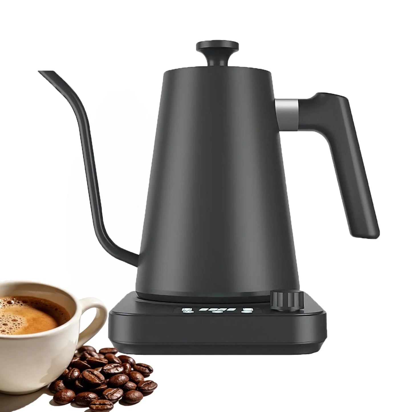 Gooseneck Electric Kettle, 1.0L Gooseneck Kettle,±1℉ Precise Temperature Control,1200W Pour over Electric Kettle for Coffee & Tea,Black