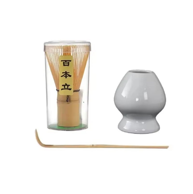 3 in 1 Matcha Set Bamboo Whisk Teaspoon Ceramic Bowl Tranditional Tea Sets Home Tea-Making Tools Accessories Birthday Gifts