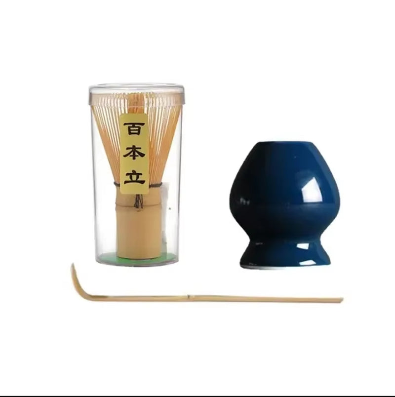 3 in 1 Matcha Set Bamboo Whisk Teaspoon Ceramic Bowl Tranditional Tea Sets Home Tea-Making Tools Accessories Birthday Gifts