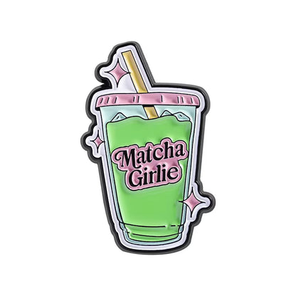 Matcha Girlie Enamel Pins I Love You so Matcha but First Matcha Matcha Lovers Brooches Lapel Badge Jewelry Gifts for Friends