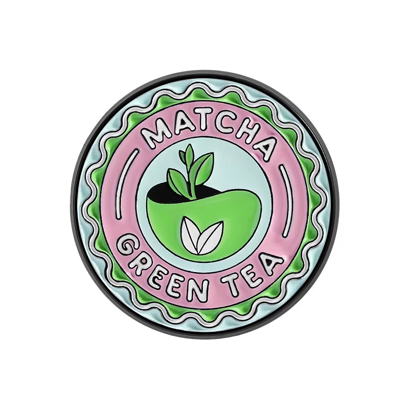 Matcha Girlie Enamel Pins I Love You so Matcha but First Matcha Matcha Lovers Brooches Lapel Badge Jewelry Gifts for Friends