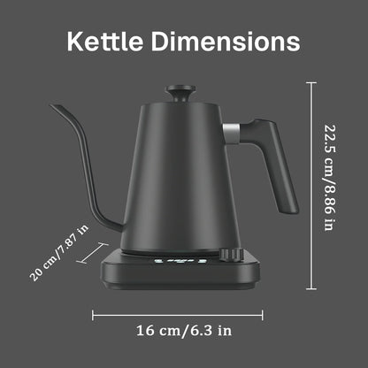 Gooseneck Electric Kettle, 1.0L Gooseneck Kettle,±1℉ Precise Temperature Control,1200W Pour over Electric Kettle for Coffee & Tea,Black