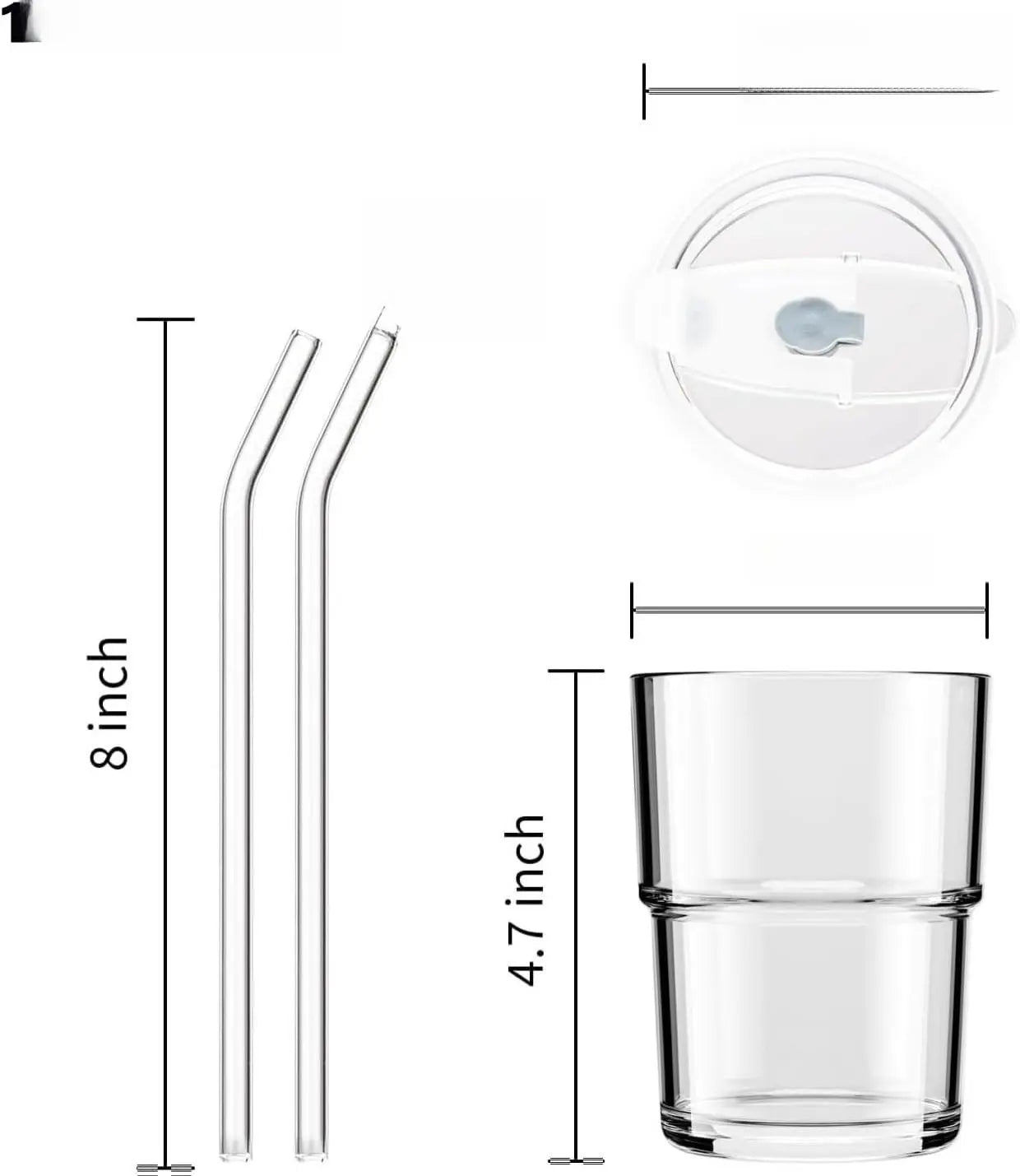 [New Deal] 13Oz Glass Tumbler with Straw and Lid Sealed, Carry on Reusable Iced Coffee Cups,Thick Wall Glass Coffee Drinking Glassware Cups