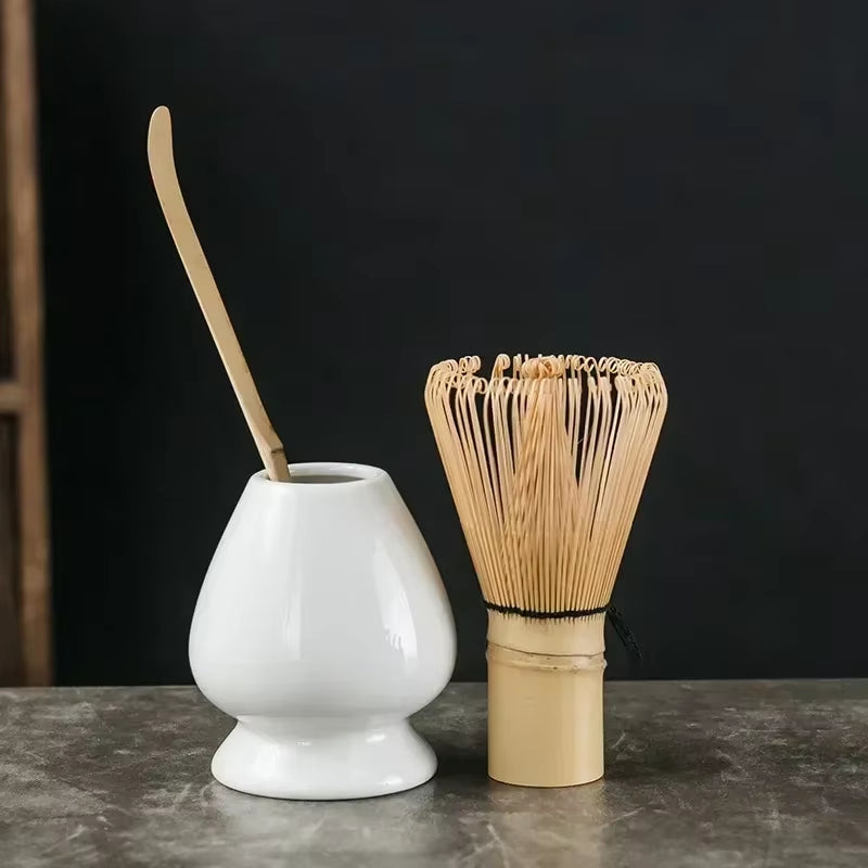 3 in 1 Matcha Set Bamboo Whisk Teaspoon Ceramic Bowl Tranditional Tea Sets Home Tea-Making Tools Accessories Birthday Gifts